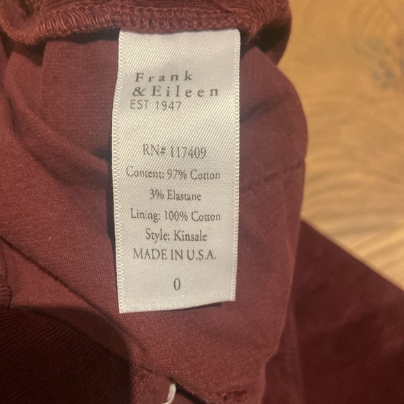 Frank & Eileen Kinsale pants - size 0 - Picture 4 of 6